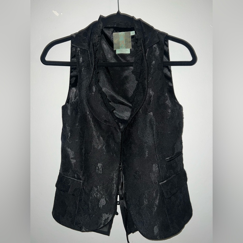 Size 6 Elegant Black Women's Vest with sheer top inside